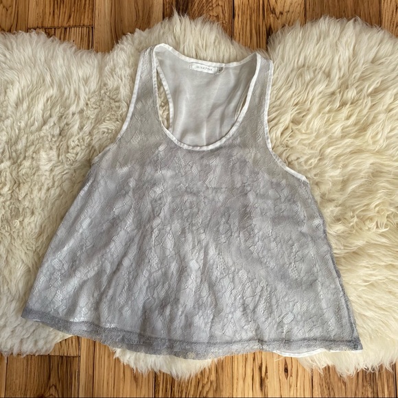 MINKPINK Layered Lace Tank Top Small - Picture 3 of 7